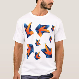 Geometrische precisie: gedurfde abstractie t-shirt
