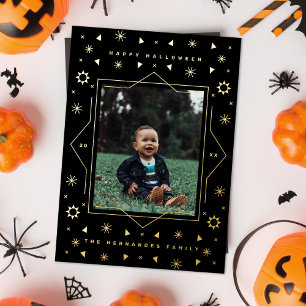 Geometrische pret vakantie Halloween foto folie ka Feestdagenkaart