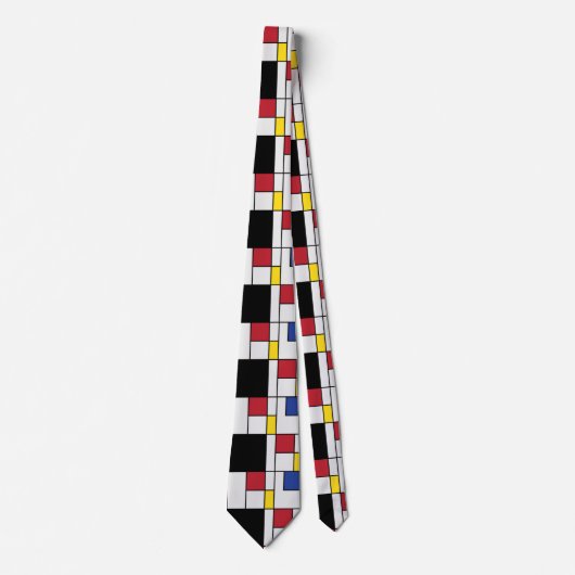 Geometrische primaire kleuren abstract ontwerp stropdas (Voorkant)