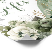 Geometrische Prinses Sage Green XV Años Kaarten Ca Poster (Hoek)