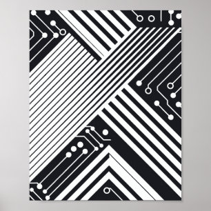 Geometrische printplaat Abstract ontwerp Poster