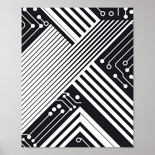 Geometrische printplaat Abstract ontwerp Poster (Voorkant)