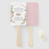 Geometrische programma voor blinden en Rozen Gold Handwaaier (Voorkant en achterkant)