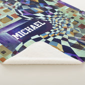 Geometrische psychedelische naam kunst voor jongen sherpa deken (3/4)