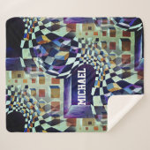 Geometrische psychedelische naam kunst voor jongen sherpa deken (Voorkant (horizontaal))