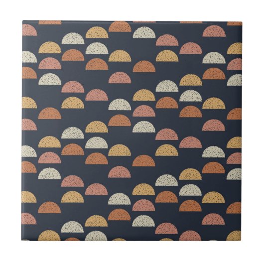 Geometrische puntcirkelpatroon tegeltje (Voorkant)