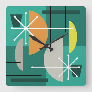 Geometrische quadranen Abstracte kunst Vierkante Klok