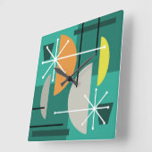 Geometrische quadranen Abstracte kunst Vierkante Klok (Hoek)