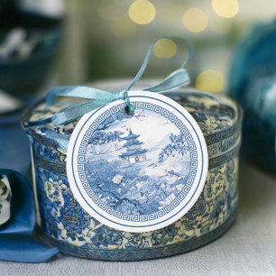 Geometrische rand Chinoiserie Patroon Bedankt ID10 Bedankjes Labels