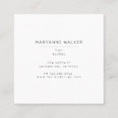 Geometrische rand Groene salon Haarstylist Elegant Vierkante Visitekaartje (Achterkant)