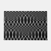Geometrische raster zwart-wit + uw ideeën deurmat (Voorkant)