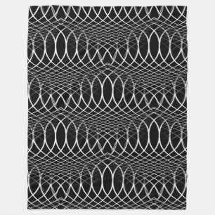 Geometrische raster zwart-wit + uw ideeën fleece deken
