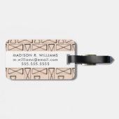 Geometrische rechthoek X ontwerp Bagagelabel (Achterkant horizontaal)