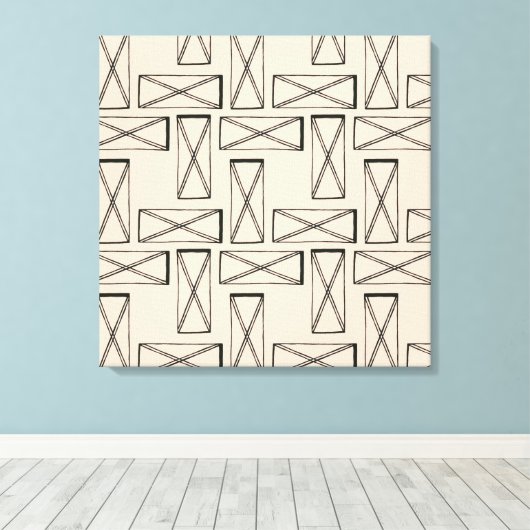 Geometrische rechthoek X ontwerp Canvas Afdruk (Insitu (Houten vloer))