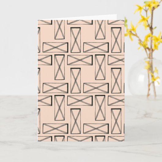 Geometrische rechthoek X ontwerp Kaart (Gele Bloem)