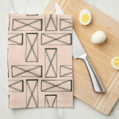 Geometrische rechthoek X ontwerp Theedoek (Quarter Fold)