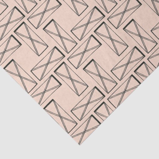 Geometrische rechthoek X ontwerp Tissuepapier (Detail)