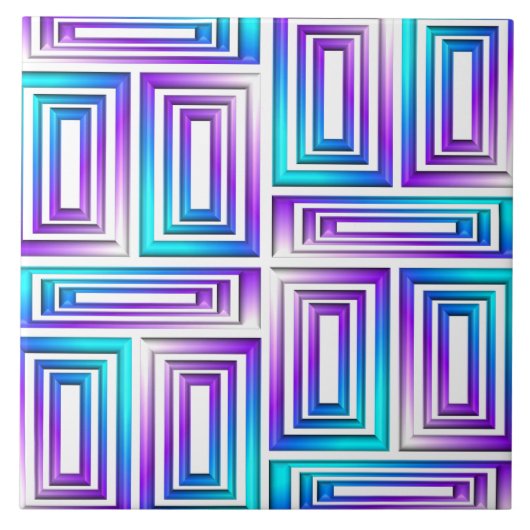 geometrische rechthoeken keramische tegel tegeltje (Voorkant)