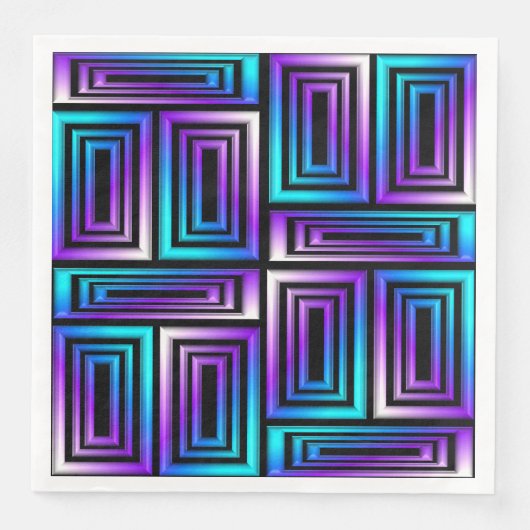 geometrische rechthoeken papieren servetten (Voorkant)