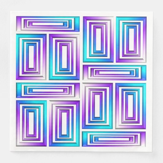 geometrische rechthoeken papieren servetten (Voorkant)