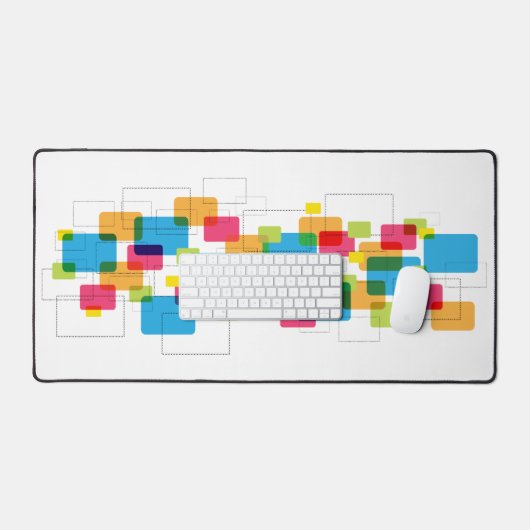 Geometrische rechthoeken van kleurrijke retroflect bureaumat (Keyboard & Muis)