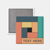 Geometrische rechthoeken (ver2) met Tekstmagneet Magneet (Voorkant / Achterkant)