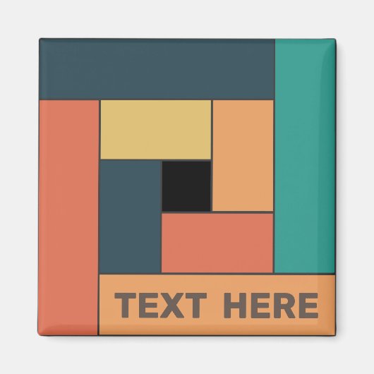 Geometrische rechthoeken (ver2) met Tekstmagneet Magneet (Voorkant)