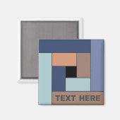 Geometrische rechthoeken (ver3) met om het even we magneet (Voorkant / Achterkant)