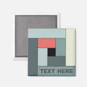 Geometrische rechthoeken (ver6) met Tekstmagneet Magneet (Voorkant / Achterkant)