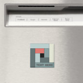 Geometrische rechthoeken (ver6) met Tekstmagneet Magneet (Insitu (Vaatwasser))