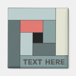 Geometrische rechthoeken (ver6) met Tekstmagneet Magneet