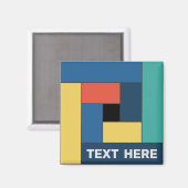 Geometrische rechthoeken (ver7) met om het even we magneet (Voorkant / Achterkant)