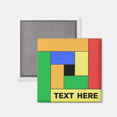 Geometrische rechthoeken (ver9) met Tekstmagneet Magneet (Voorkant / Achterkant)