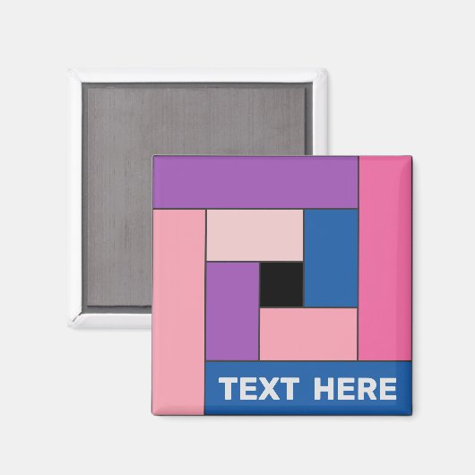 Geometrische rechthoeken (ver 1) met om het even w magneet (Voorkant / Achterkant)