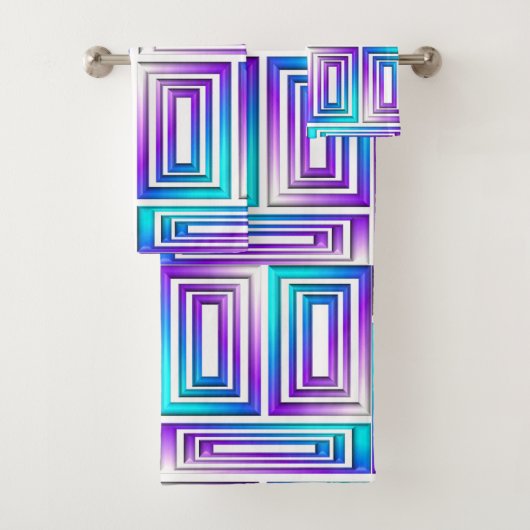 geometrische rechthoekige badhanddoekset bad handdoek (Insitu)