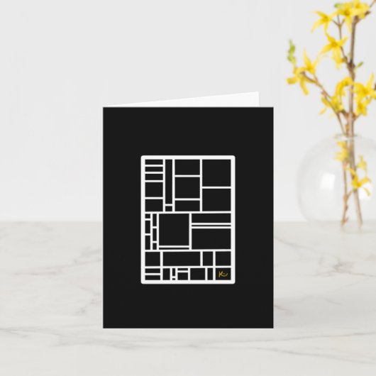 Geometrische rechthoekige notitiekaarten (Gele Bloem)