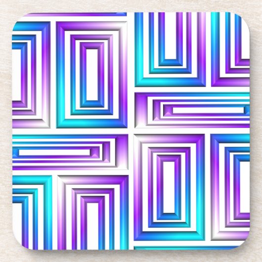 geometrische rechthoekige onderzetter ingesteld (Voorkant)