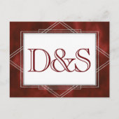 Geometrische Red Art Deco | Moderne RSVP-maaltijdk Uitnodiging Briefkaart (Voorkant)