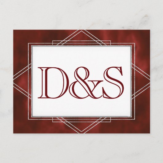 Geometrische Red Art Deco | Moderne RSVP-maaltijdk Uitnodiging Briefkaart (Voorkant)