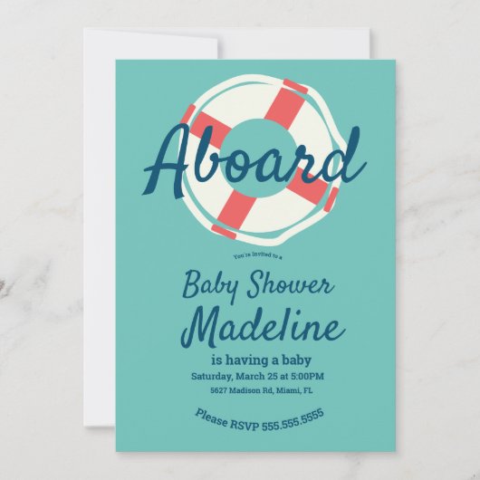 Geometrische reddingsboei Nautisch Baby shower Kaart (Voorkant)