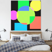 Geometrische regenboog canvas afdruk (Insitu (Slaapkamer))