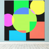 Geometrische regenboog canvas afdruk (Insitu (Houten vloer))