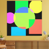 Geometrische regenboog canvas afdruk (Insitu (Woonkamer))