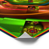 Geometrische Regenboog Fractal Poster (Hoek)