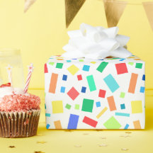 Geometrische regenboog gekleurde Confetti Gift