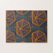 Geometrische regenboog gekleurde pizas Abstracte l Legpuzzel (Horizontaal)