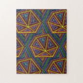 Geometrische regenboog gekleurde pizas Abstracte l Legpuzzel (Verticaal)