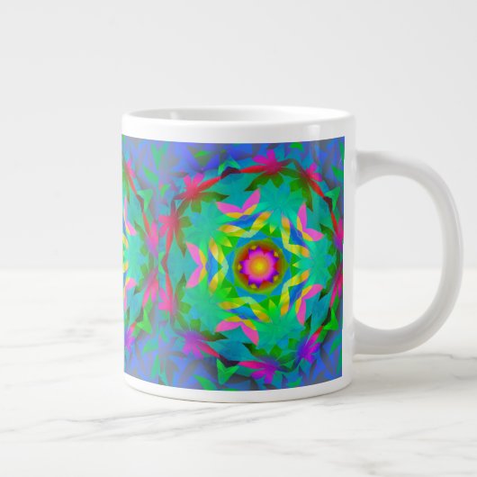 Geometrische regenboog Jumbo-Mok Grote Koffiekop (Rechts)