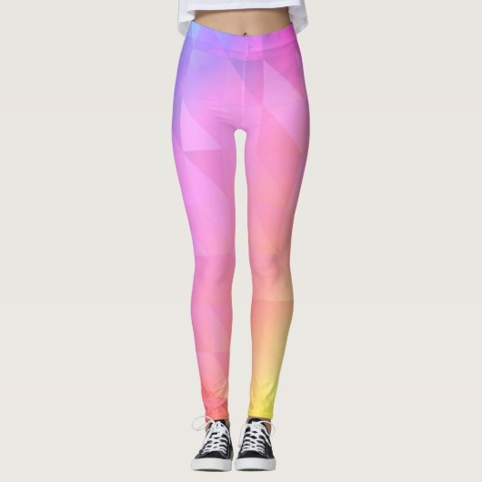 Geometrische regenboog leggings (Voorkant)