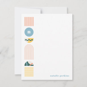 Geometrische Regenboog Monogram Briefpapier - Geel